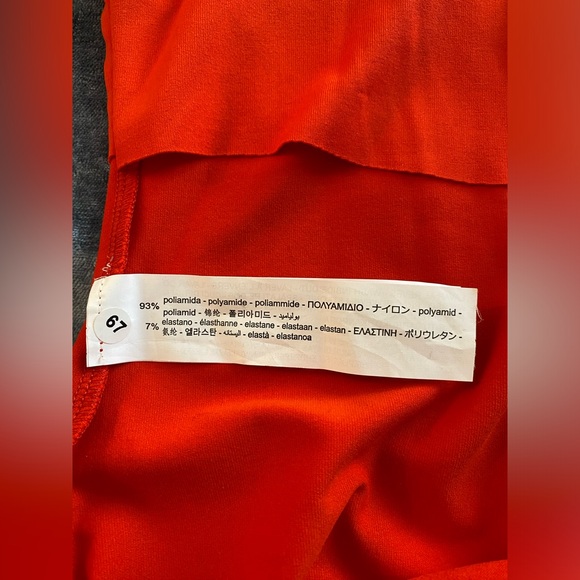 Red Zara bodysuit. Size medium, zip down mock-neckline. - Picture 2 of 7